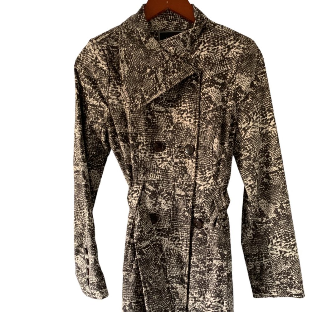 Women's Trench Coat  Snake Print Pattern
